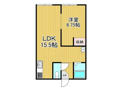 リベルテ桜木(1LDK/2階)の間取り写真