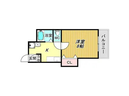 メゾンすばる(1K/3階)の間取り写真