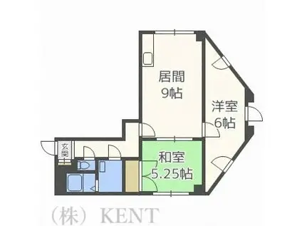 野々村ビル(2LDK/2階)の間取り写真