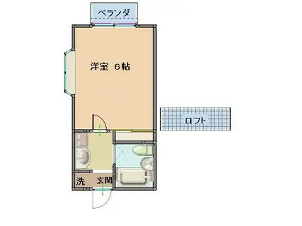 フロンティM(ワンルーム/1階)の間取り写真