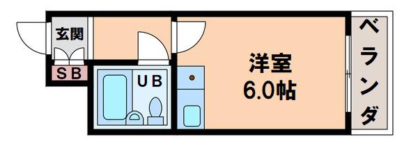 朝日プラザ天王寺東ピエタテール(ワンルーム/1階)の間取り写真