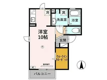 ハピネス三秀(ワンルーム/2階)の間取り写真