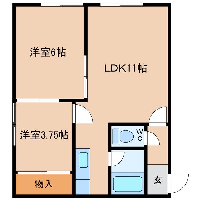 エスコート317(2LDK/2階)の間取り写真