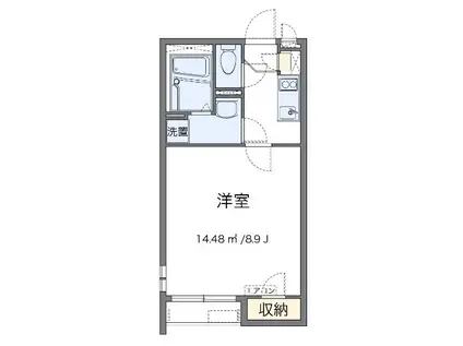 クローバーハイツIII(1K/1階)の間取り写真