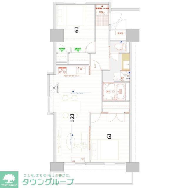 ローズガーデン(2LDK/3階)の間取り写真