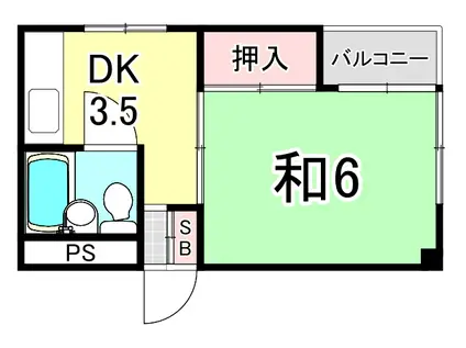 エメラルド尾浜パートI(1DK/2階)の間取り写真