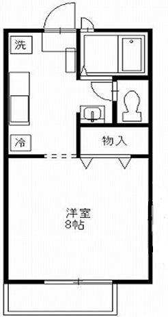 サンヒルズA(1K/1階)の間取り写真