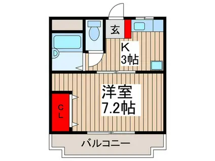 ロッキー毛呂山(1K/2階)の間取り写真