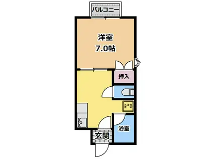 ヒルズいとう(1DK/1階)の間取り写真