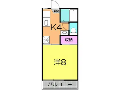 リバティーキャッスル(1K/2階)の間取り写真