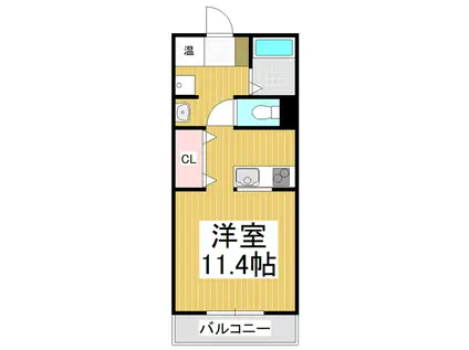 コンチェルト・M(ワンルーム/2階)の間取り写真