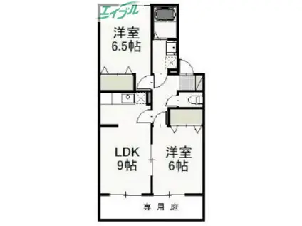 フォーシーズン秋(2LDK/1階)の間取り写真