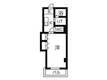 ロゼ・ロワール(1K/1階)の間取り写真