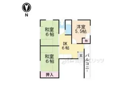 川添ロイヤルハイツ(3DK/3階)の間取り写真