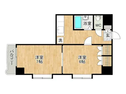 ロイヤルトレンディ(2K/8階)の間取り写真