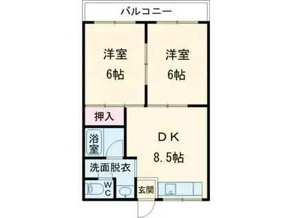 ノース・ファイブ(2DK/2階)の間取り写真