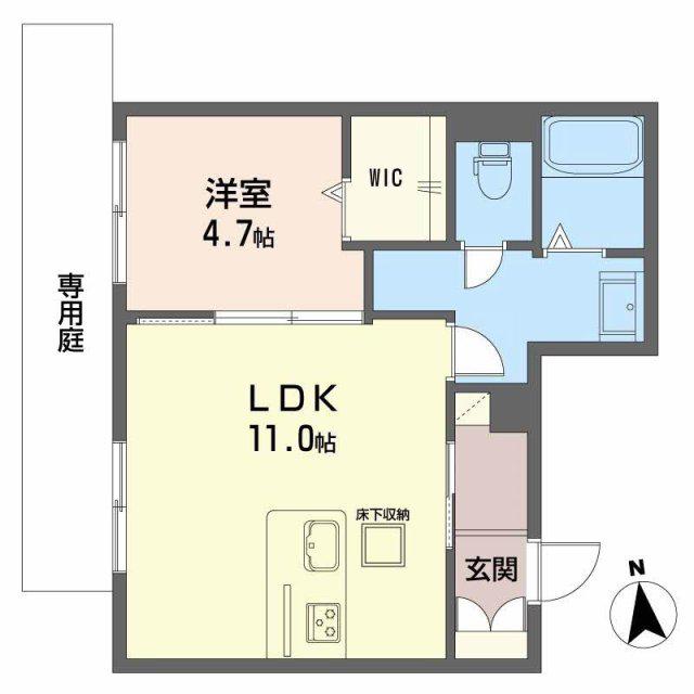 ヴェルメゾン須屋(1LDK/1階)の間取り写真
