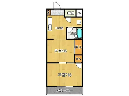 アドバンス弐番館(2K/3階)の間取り写真