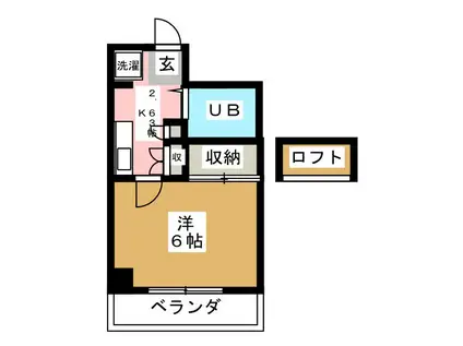 フラット・RII(1K/4階)の間取り写真