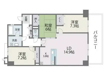 アイランドシティインフィニガーデンサウス棟(3LDK/16階)の間取り写真