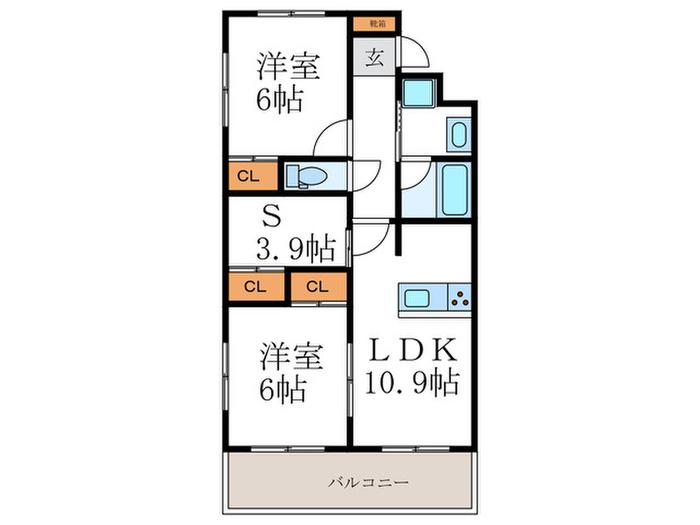 エクラン二条城(2SLDK/4階)の間取り写真