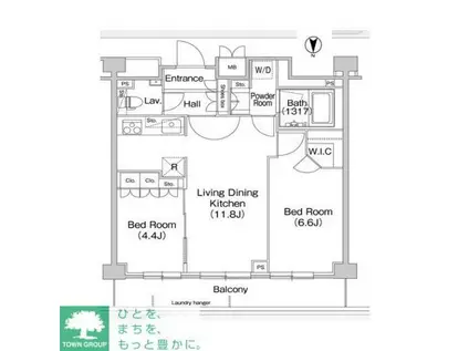 コンフォリア駒場(2LDK/3階)の間取り写真