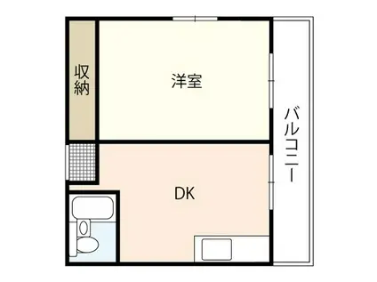 第2ハラダビル(1DK/5階)の間取り写真