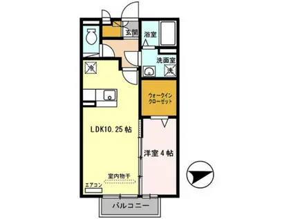 FLORAみさき(1LDK/2階)の間取り写真