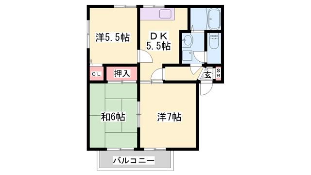 ディアス・オークラ(3DK/1階)の間取り写真