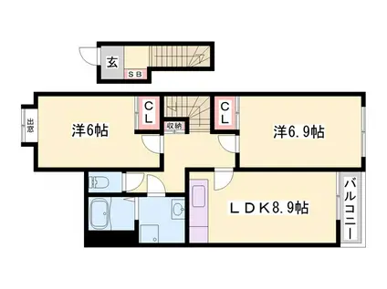 スマイルハート(2LDK/2階)の間取り写真