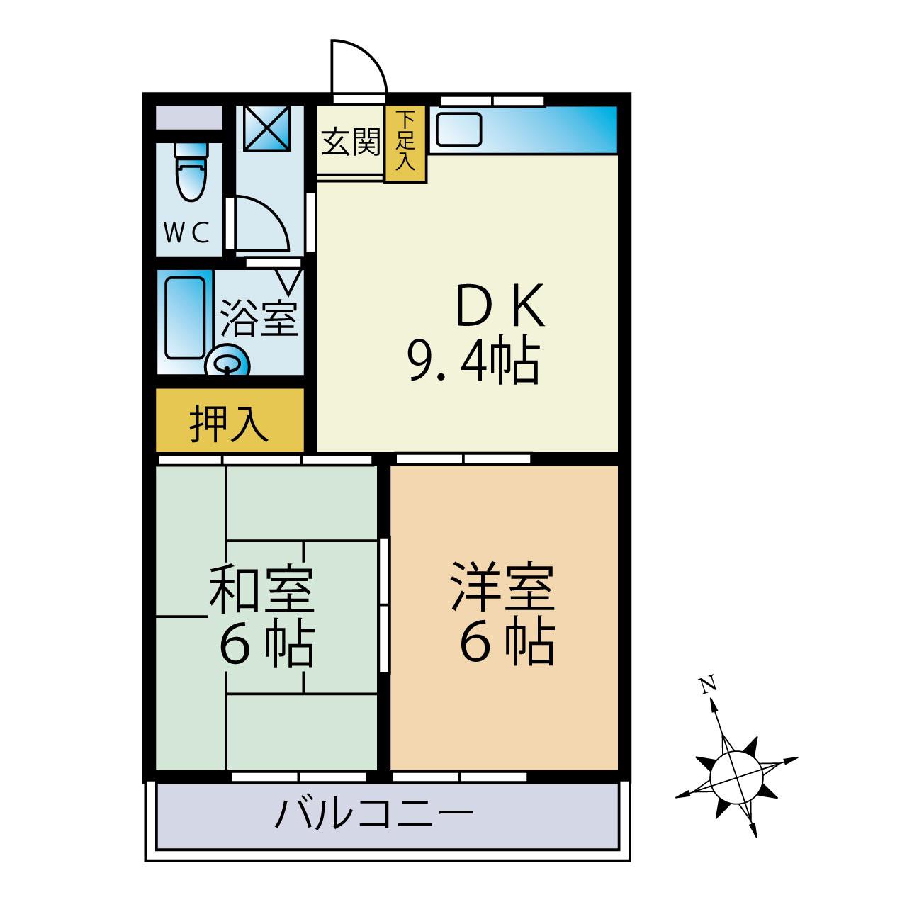 リヴェールマツモト(2DK/1階)の間取り写真