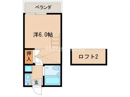 ライズ中之島(1K/2階)の間取り写真