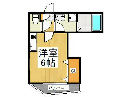 第五泉荘(ワンルーム/1階)の間取り写真