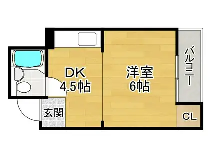 JPアパートメント枚方II(1DK/1階)の間取り写真