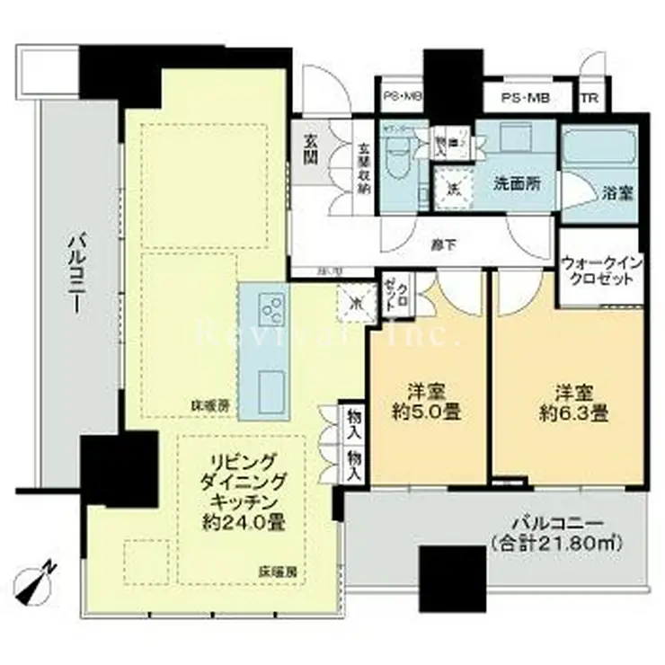 パークコート千代田富士見ザタワー 12階階 間取り