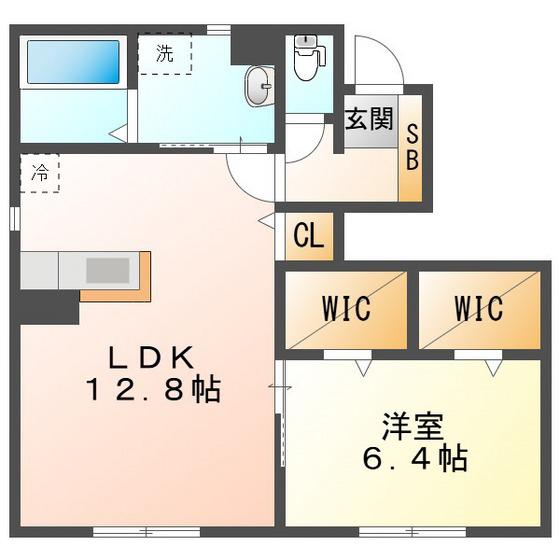 GRUNDY(1LDK/1階)の間取り写真