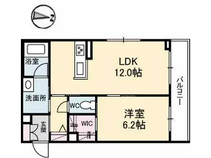 HIRA TERRACE(1LDK/3階)の間取り写真