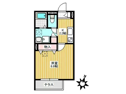 クレッセンド千川(1K/1階)の間取り写真