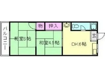 光マンション(2DK/5階)の間取り写真