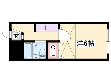 ハーベスト東加古川(1K/1階)の間取り写真