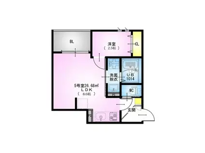 REGALEST S 大和田(1LDK/2階)の間取り写真