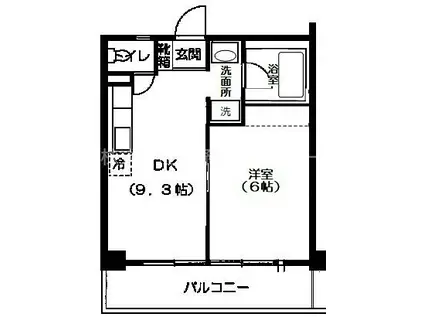 メゾンパーシモン(1DK/3階)の間取り写真