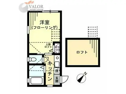 G・Aパーク戸部B棟(1K/1階)の間取り写真