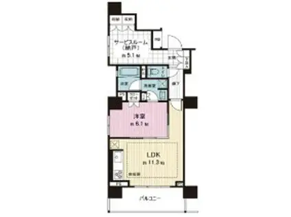 ローレルアイ千代田淡路町(1SLDK/6階)の間取り写真