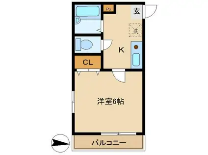 第56シンエイビル(1K/3階)の間取り写真