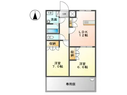 グランドフォレスト(2LDK/1階)の間取り写真