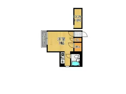 プレスト都府楼前(1SK/4階)の間取り写真