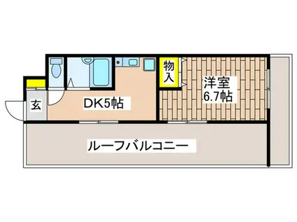 ユウキチビルパート5(1DK/4階)の間取り写真