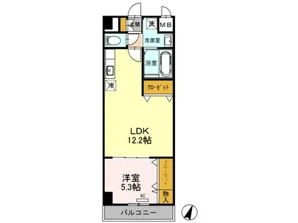 シャルマン(1LDK/7階)の間取り写真