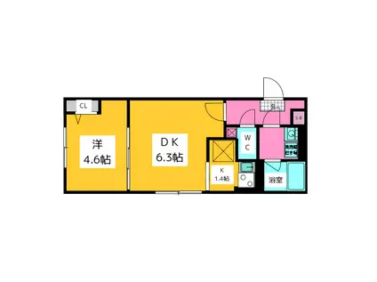 GRANPASEO西新宿(1DK/2階)の間取り写真